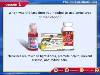 The Role of Medicines
