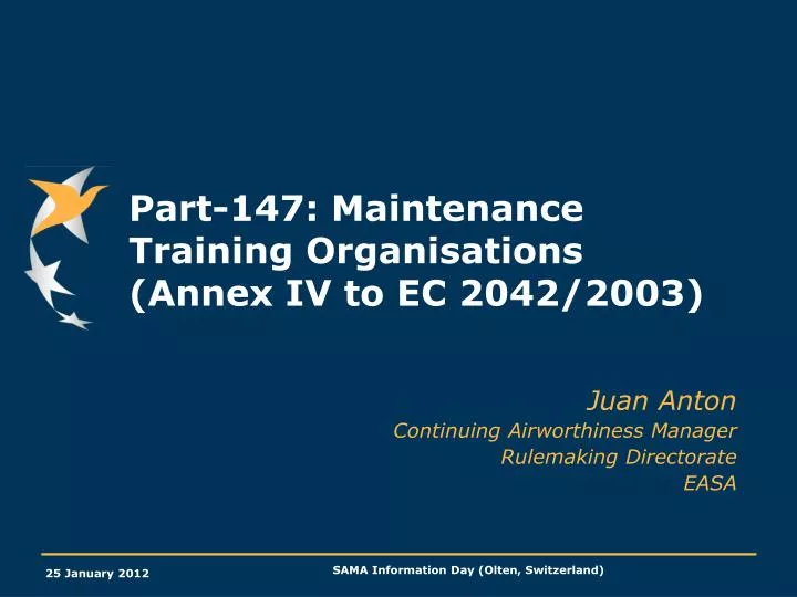 part 147 maintenance training organisations annex iv to ec 2042 2003