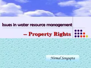Issues in water resource management -- Property Rights