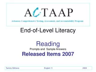End-of-Level Literacy