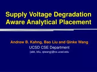 Supply Voltage Degradation Aware Analytical Placement
