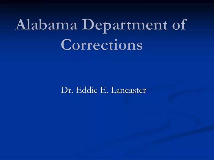 alabama department of corrections