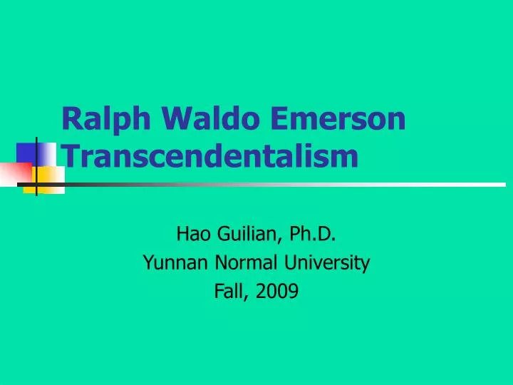 ralph waldo emerson transcendentalism