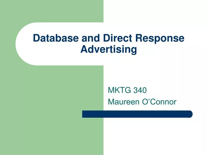 database and direct response advertising