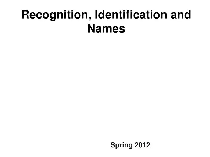 recognition identification and names