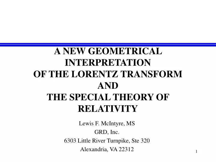 a new geometrical interpretation of the lorentz transform and the special theory of relativity