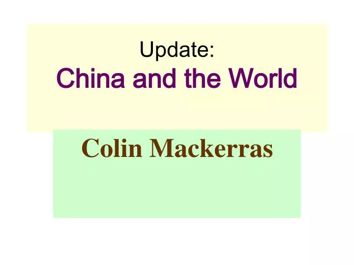 update china and the world