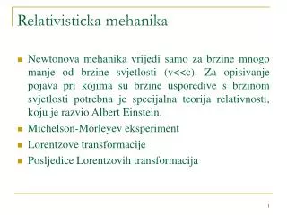 relativisticka mehanika