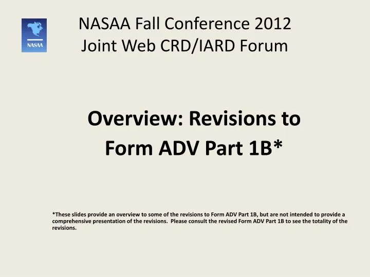 nasaa fall conference 2012 joint web crd iard forum