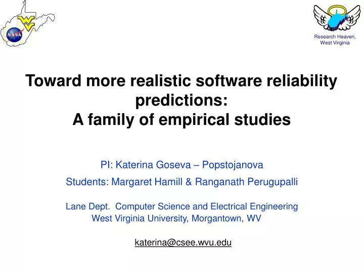 toward more realistic software reliability predictions a family of empirical studies