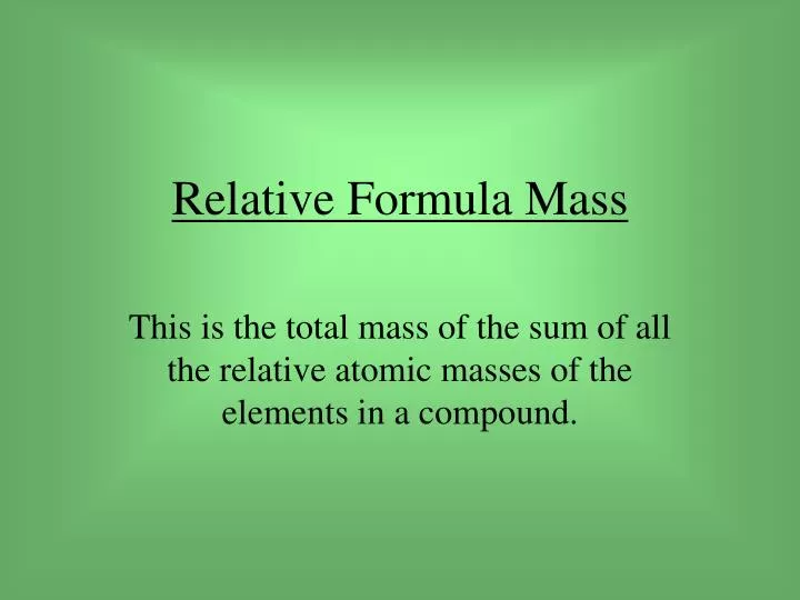 relative formula mass