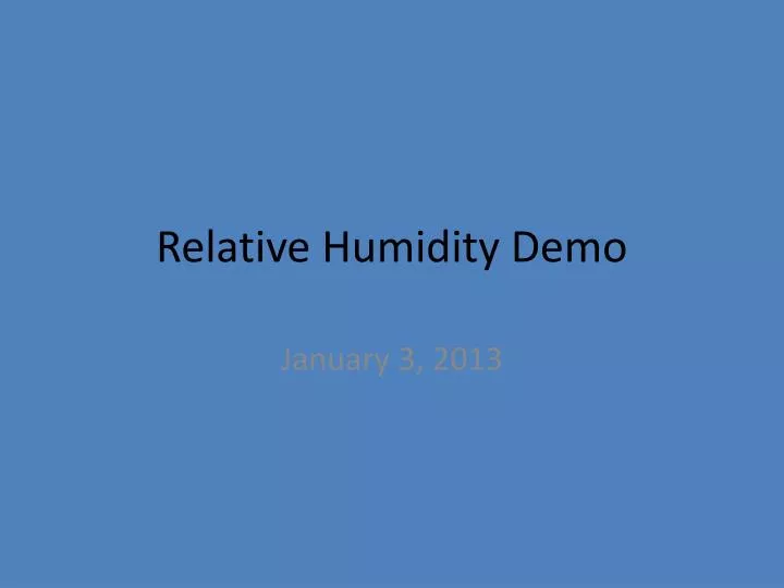relative humidity demo