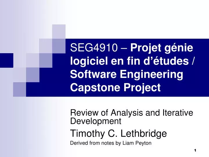 seg4910 projet g nie logiciel en fin d tudes software engineering capstone project