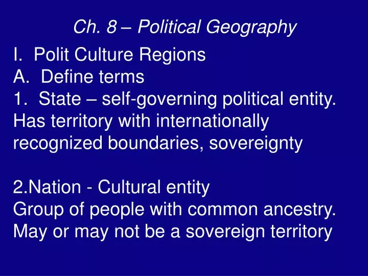 ch 8 political geography