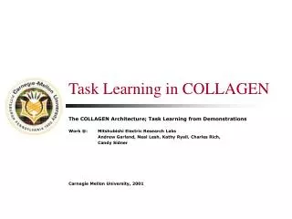 Task Learning in COLLAGEN