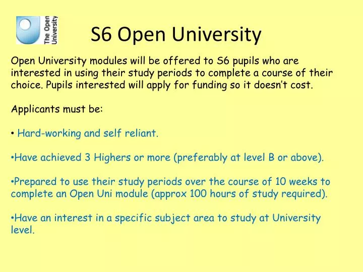s6 open university