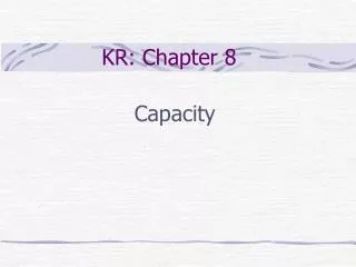 KR: Chapter 8