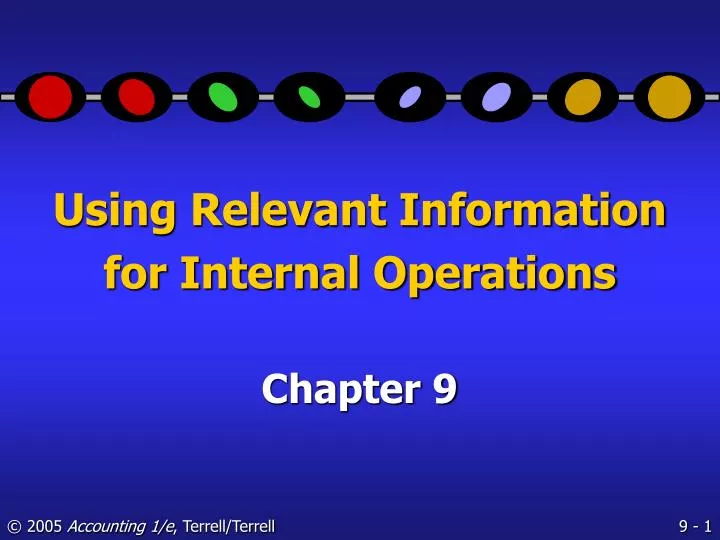 using relevant information for internal operations