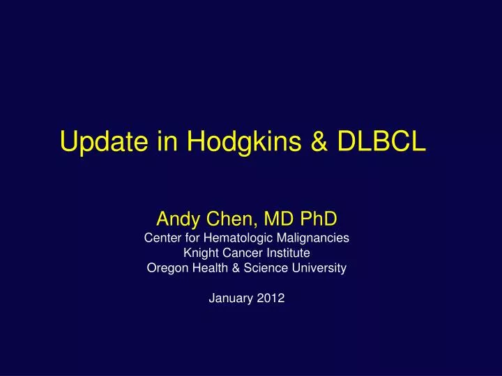 update in hodgkins dlbcl