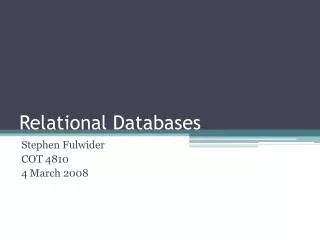 Relational Databases