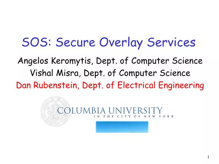 sos secure overlay services