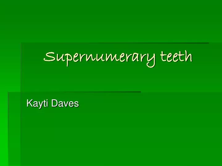 supernumerary teeth