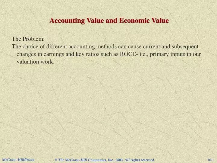 accounting value and economic value