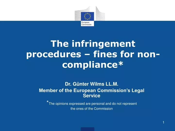 the infringement procedures fines for non compliance