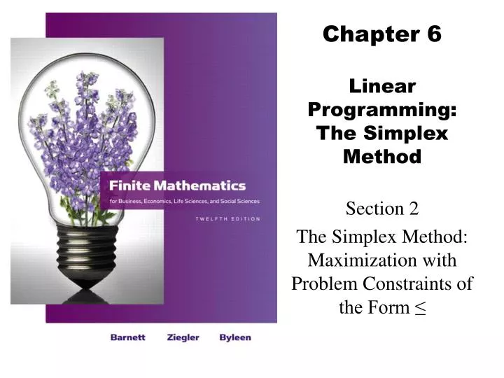 chapter 6 linear programming the simplex method