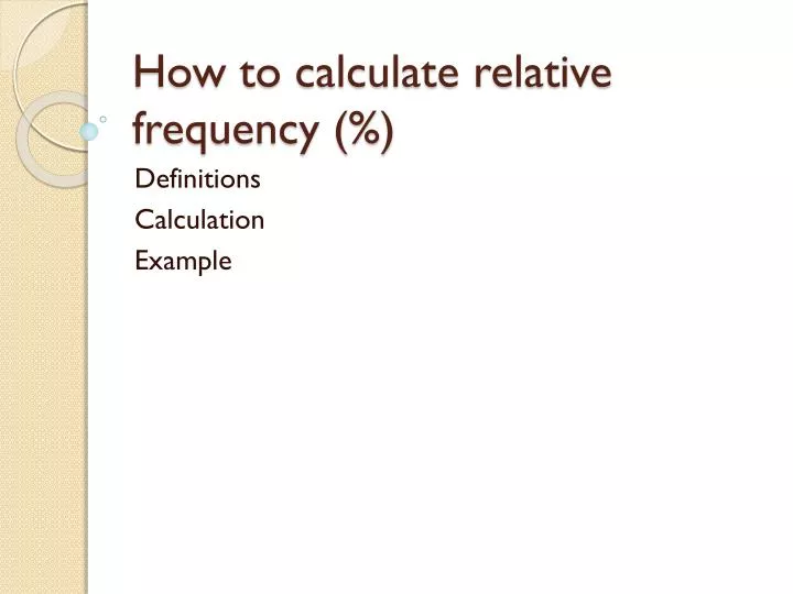 how to calculate relative frequency