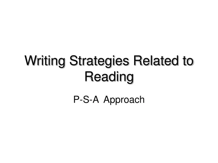 writing strategies related to reading