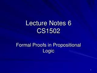 Lecture Notes 6 CS1502