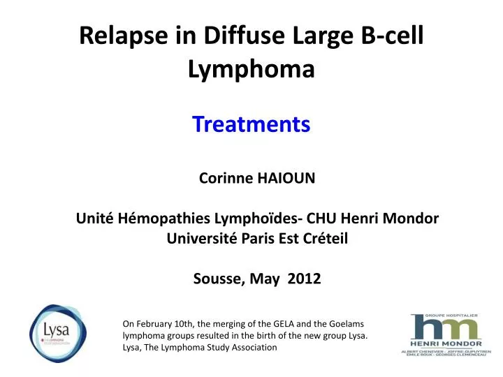 relapse in diffuse large b cell lymphoma treatments