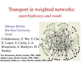 Transport in weighted networks: superhighways and roads