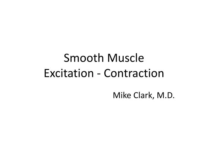 smooth muscle excitation contraction