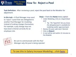 How To: Reject a Pool