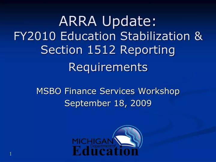 arra update fy2010 education stabilization section 1512 reporting requirements