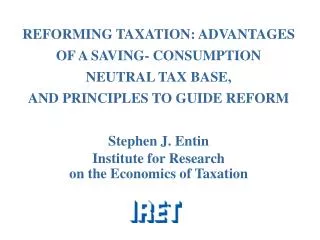 Objectives of Tax Reform