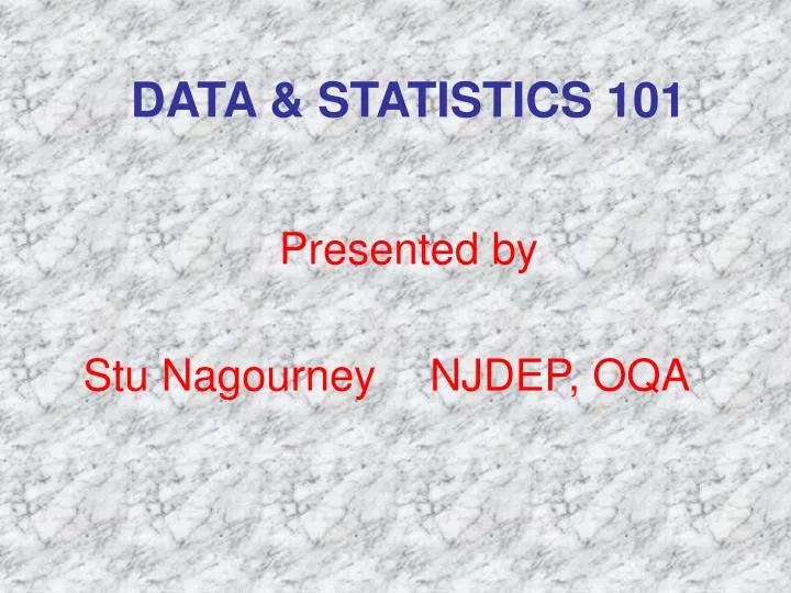 data statistics 101