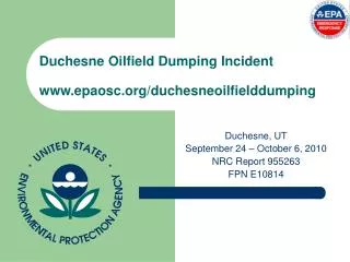Duchesne Oilfield Dumping Incident epaosc/duchesneoilfielddumping