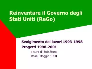 reinventare il governo degli stati uniti rego