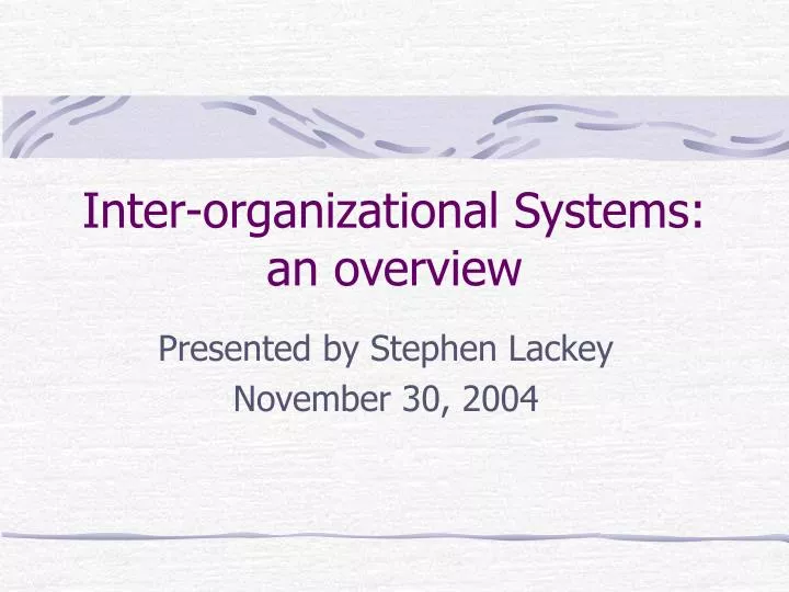 inter organizational systems an overview