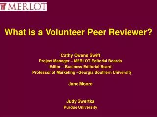 What is a Volunteer Peer Reviewer?