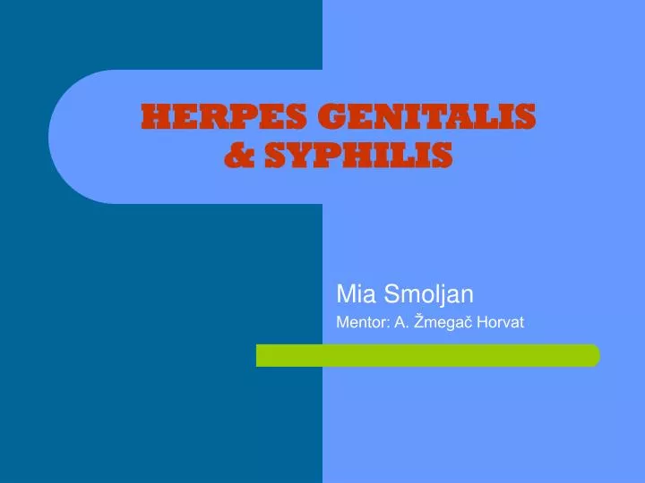 herpes genitalis syphilis