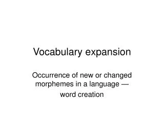 Vocabulary expansion
