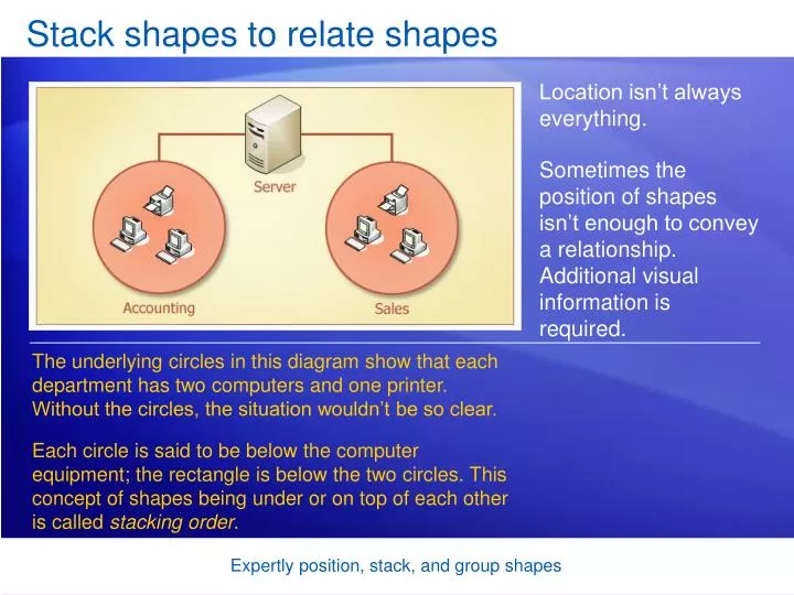 stack shapes to relate shapes