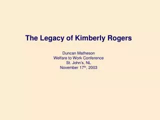 Chronology in the Case of Kimberly Rogers