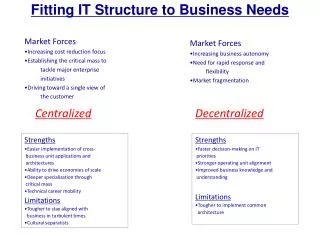 Fitting IT Structure to Business Needs