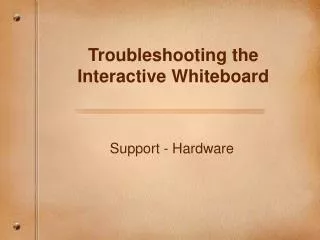 Troubleshooting the Interactive Whiteboard