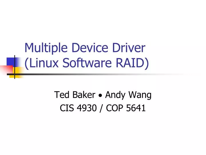 multiple device driver linux software raid